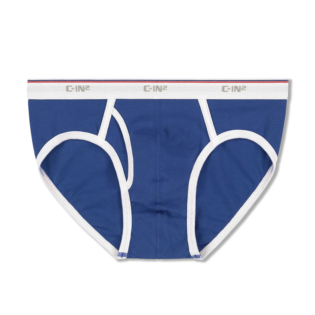 C-IN2 men navy blue Hard core cotton fly front brief underwear