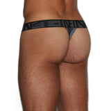 Undertone Thong Newsprint Black