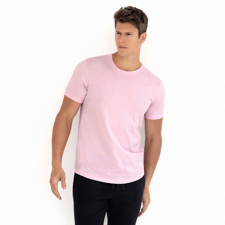 Round-necked T-shirt - Light pink - Men