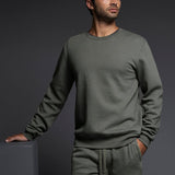 Dual Layer Crew Neck Sweatshirt Gunmetal