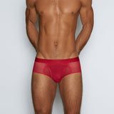 Sheer Fly Front Brief Rowan Red