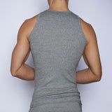 Layers Classic Ribbed Fitted Tank Grey Heather