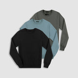 Dual Layer Crew Neck Sweatshirt Black