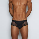 Sheer Fly Front Brief Black