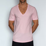 Perfect Pima Relaxed Deep V-Neck T-Shirt Pino Pink