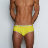 Mesh Mid Rise Brief Yaron Yellow