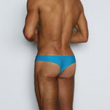 Poolside Swim Thong Cyan Blue